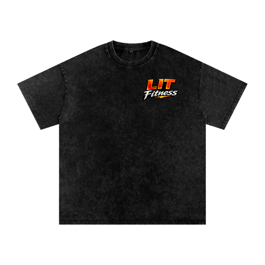 Lit Fitness Snow Washed Oversized Cotton T-Shirt