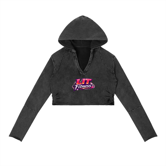 Lit Fitness Vintage Washed Raw Edge Hoodie