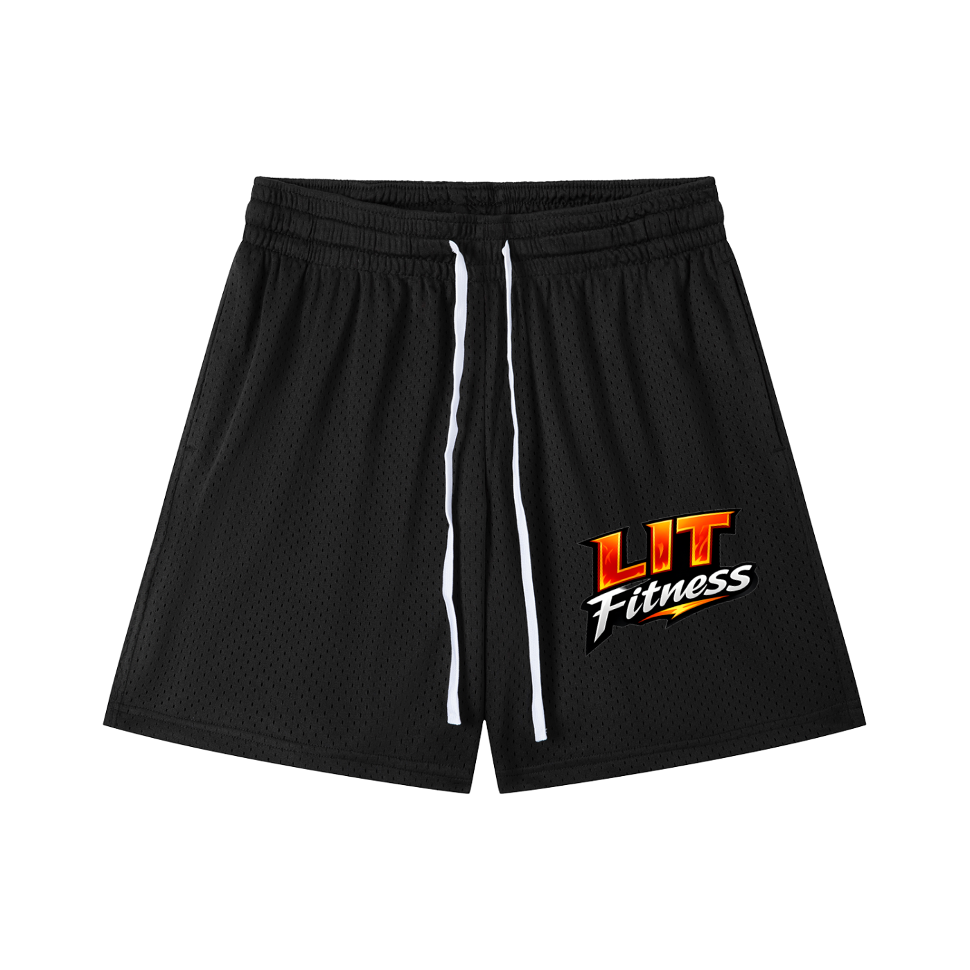 Lit Fitness Mesh Drawstring Shorts