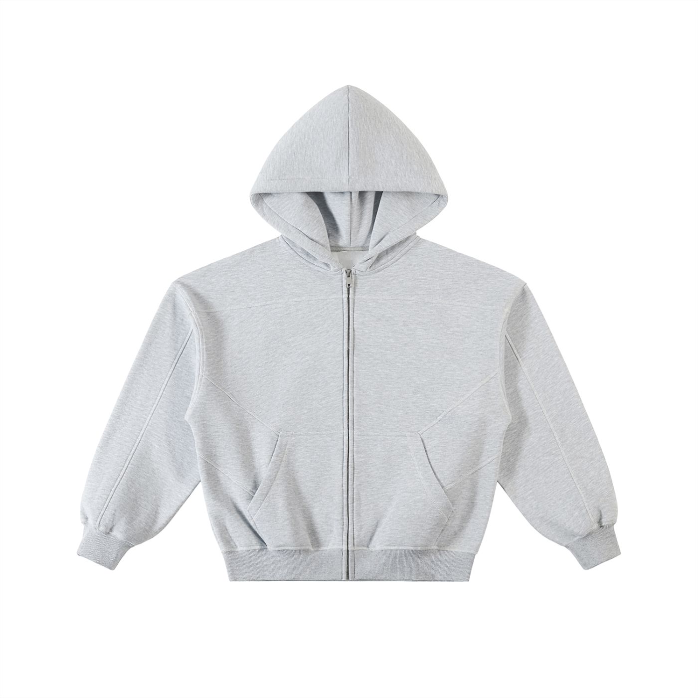 Lit Fitness Contrast-Stitched Boxy Fleece Zip Hoodie