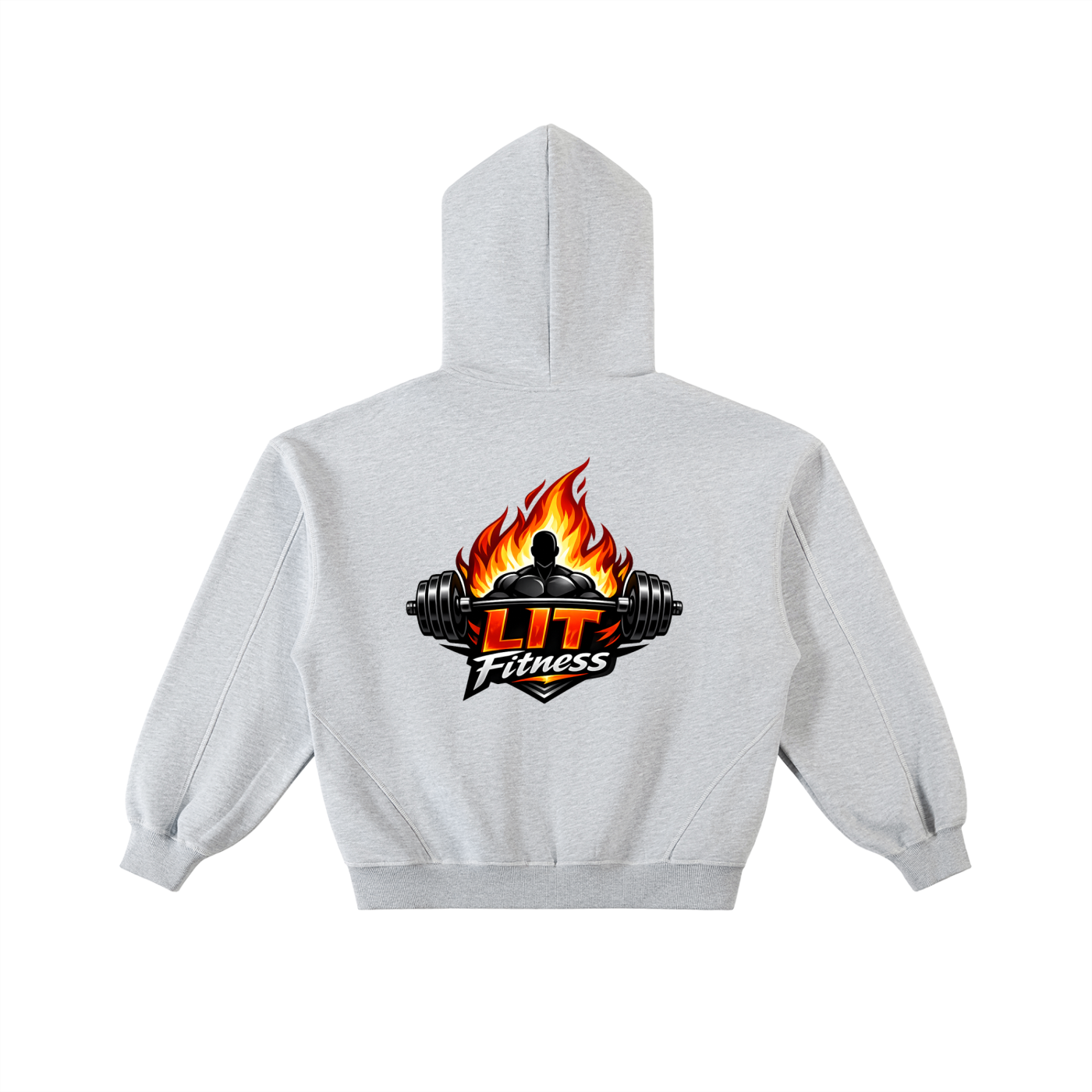 Lit Fitness Contrast-Stitched Boxy Fleece Zip Hoodie