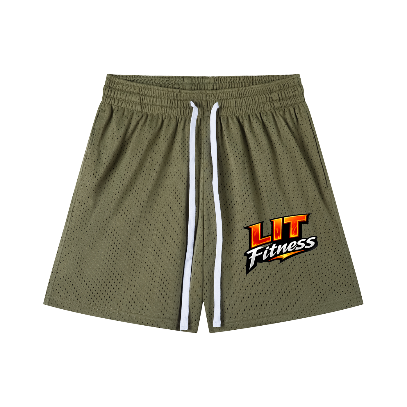 Lit Fitness Mesh Drawstring Shorts