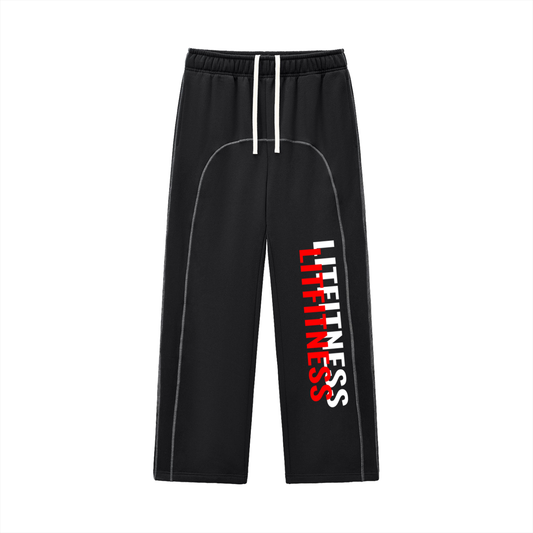 Lit Fitness Contrast‑Stitched Fleece Sweatpants